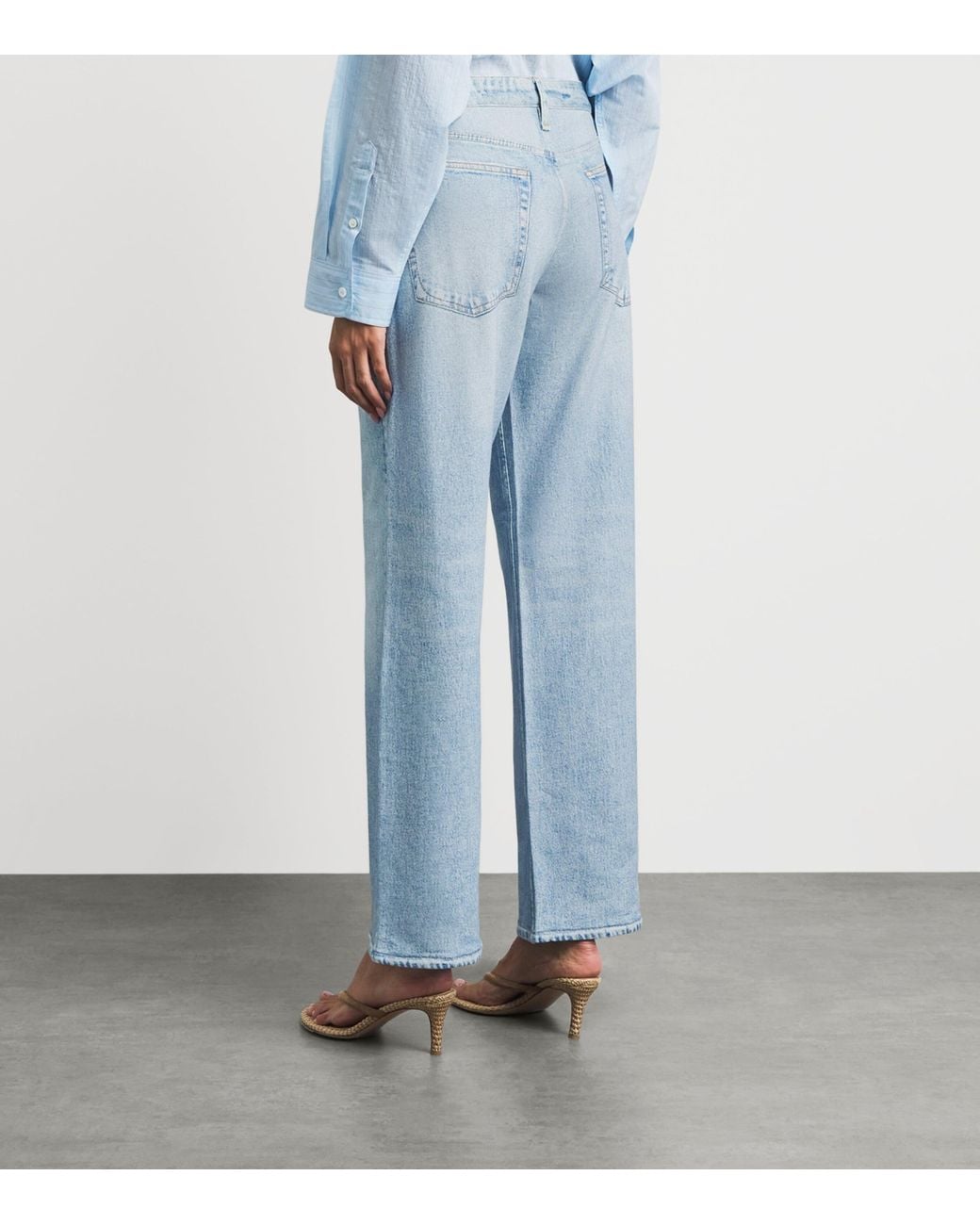 Rag & Bone Blue Trompe-L'Oeil Wide-Leg Trousers