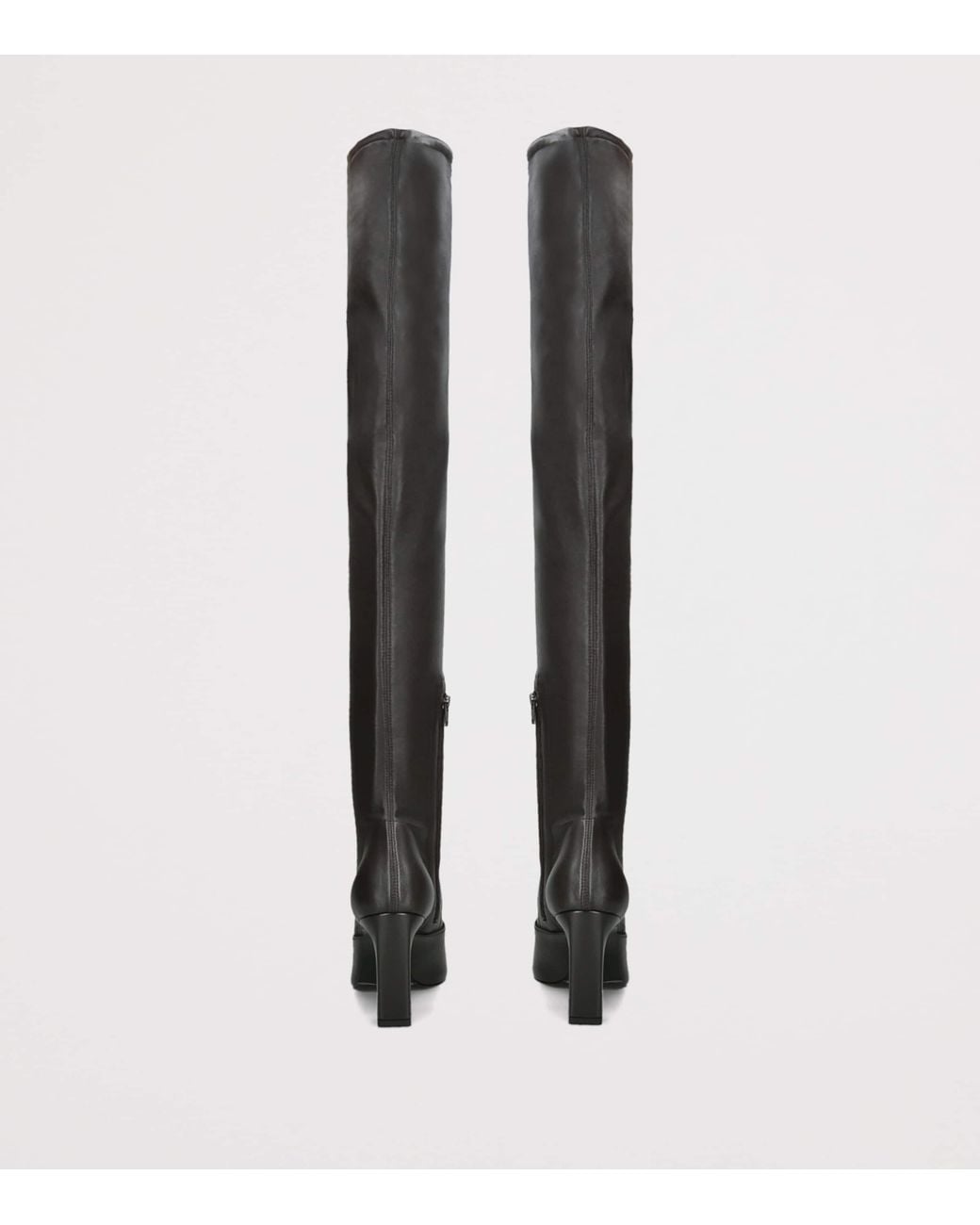 Totême Black Leather Over-The-Knee Boots 85