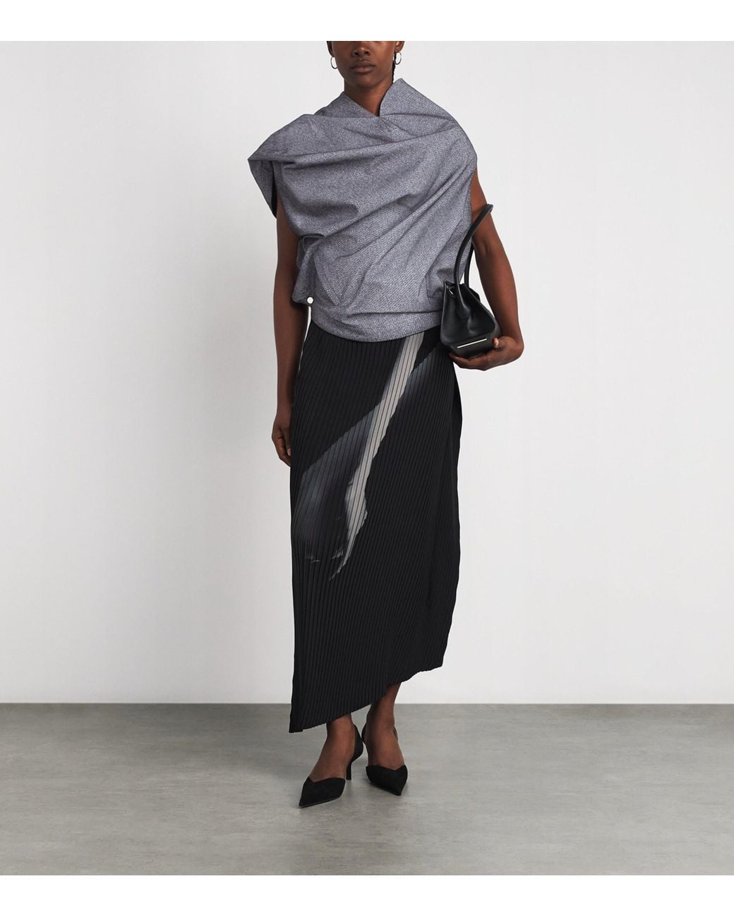 Issey Miyake Gray Reflection Asymmetric Top