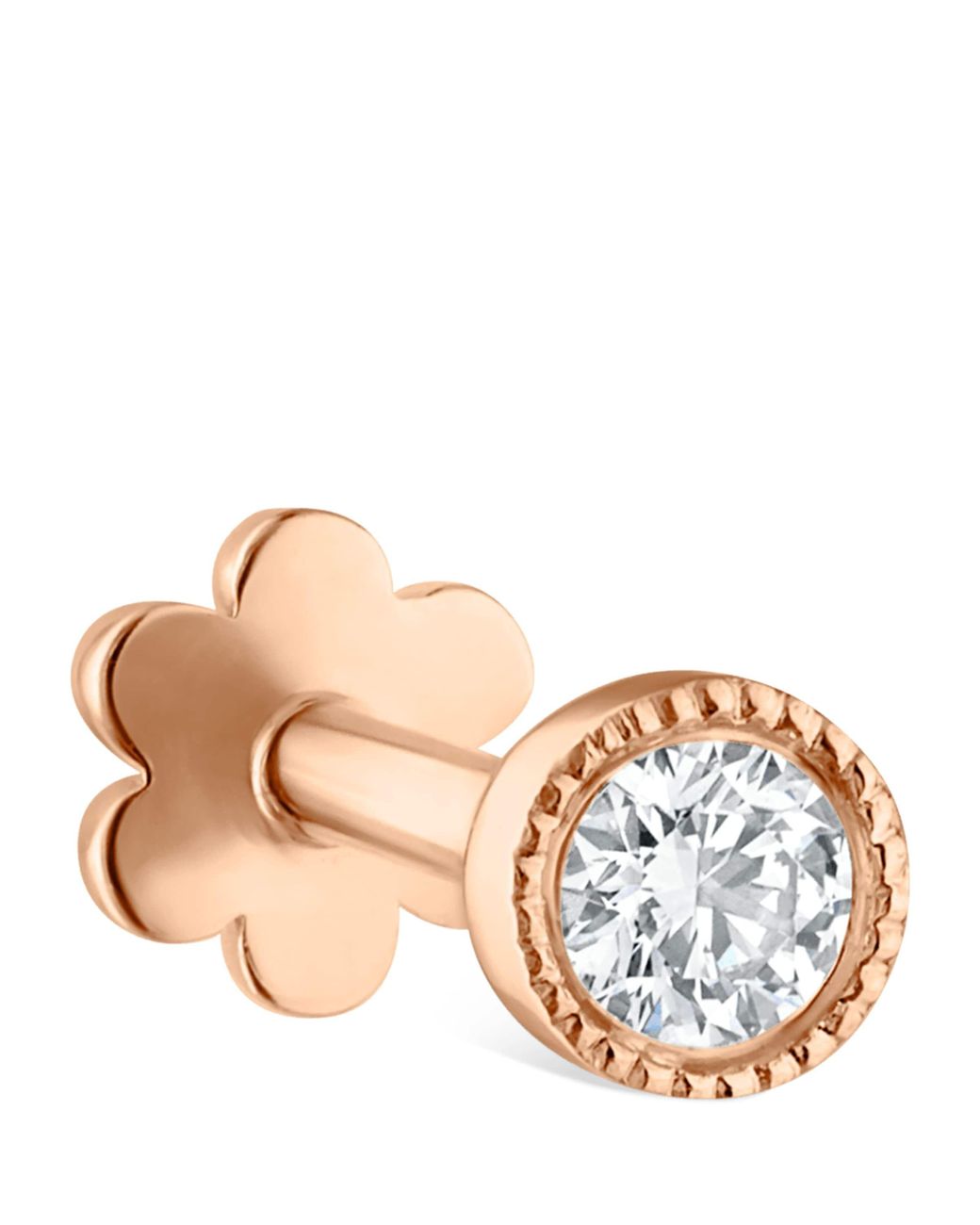 Maria Tash Metallic Scalloped Set Diamond Threaded Stud Earring