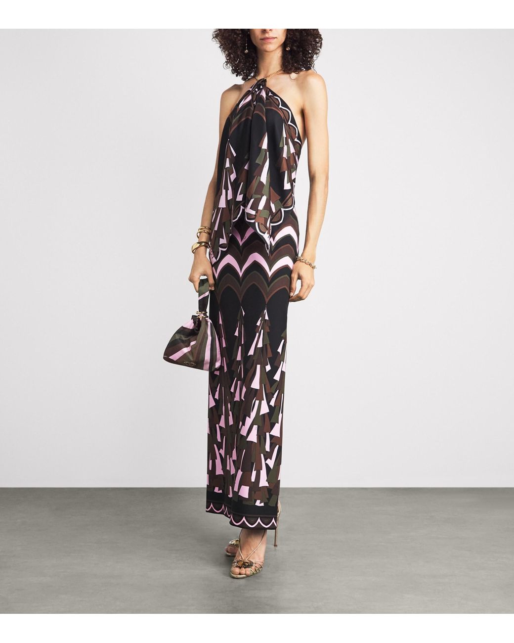 Emilio Pucci Black Silk Iride Top-Handle Bag
