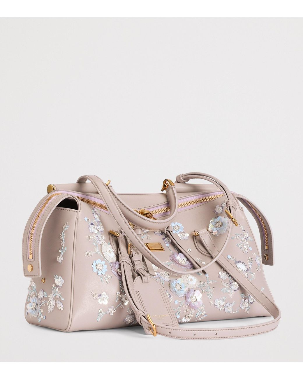 Dolce & Gabbana Multicolor Medium Calfskin Embellished Vittoria Top-Handle Bag