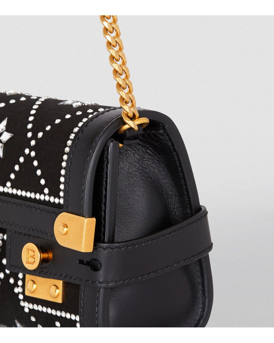 Balmain Leather Embellished B buzz Cross body Bag in Black Lyst UK