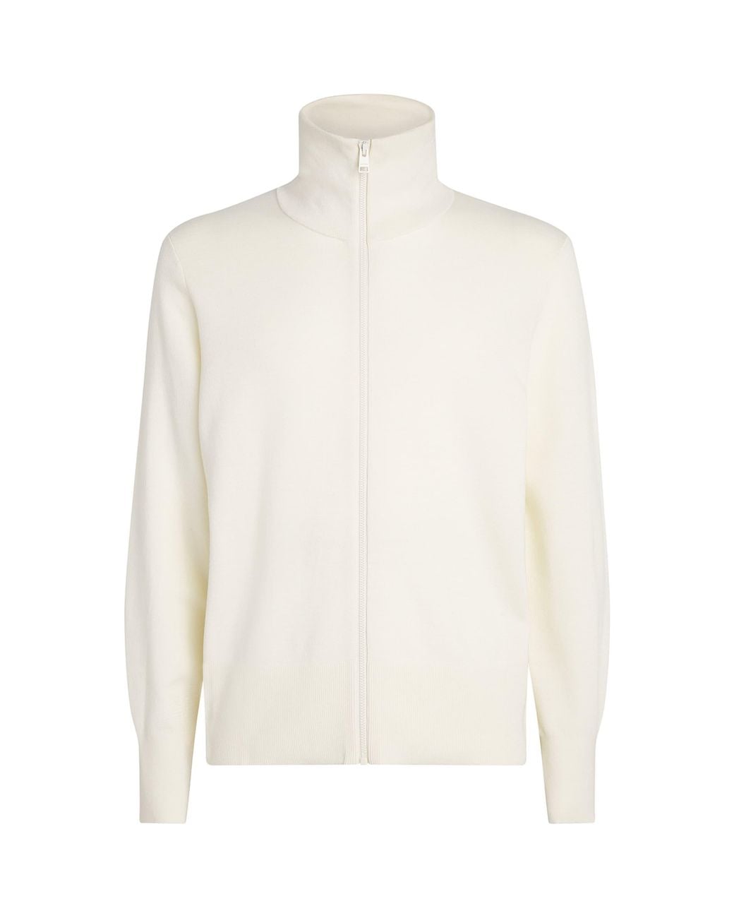 Sandro White Wool Zip-Up Cardigan for men