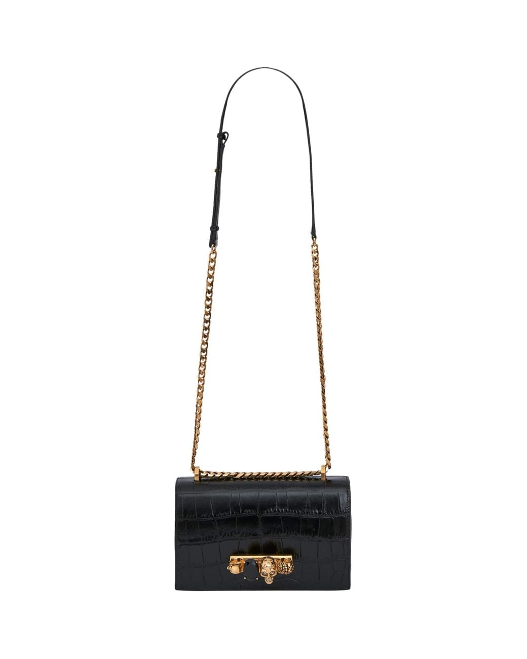 McQueen White Leather Jewelled Satchel Bag