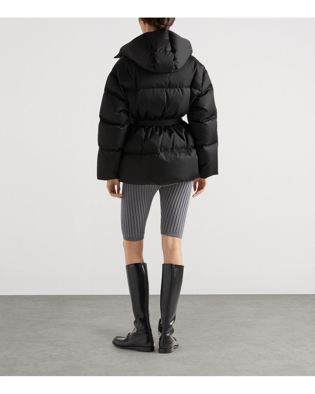 Prada Black Down Re-Nylon Hooded Jacket