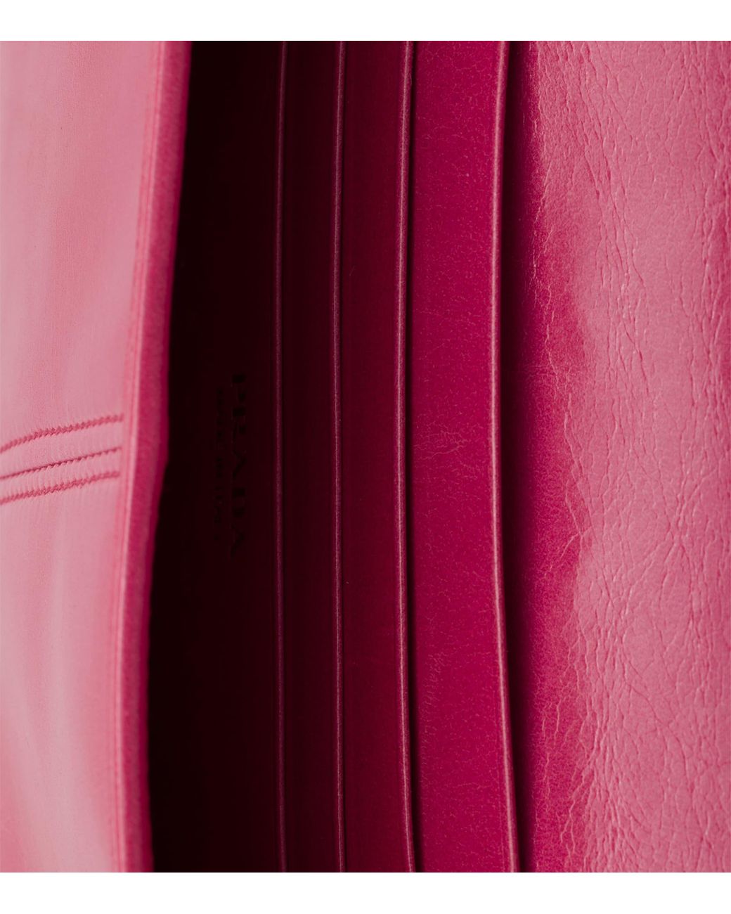 Prada Pink Leather Wallet With Shoulder Strap