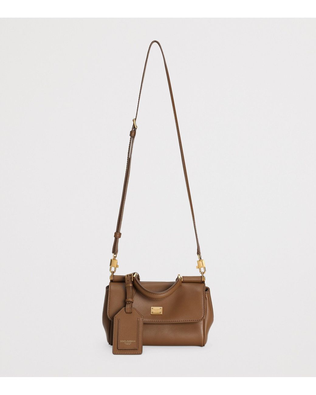Dolce & Gabbana Brown Plongé Calfskin My Sicily Cross-Body Bag