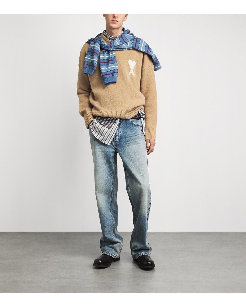 AMI Natural Alpaca-Blend Ami De Coeur Sweater for men