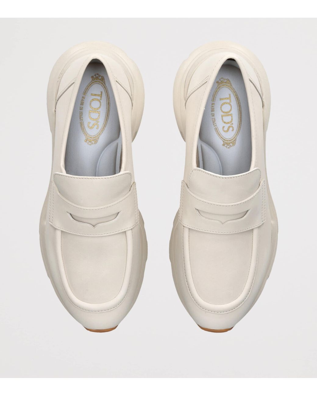 Tod's White Leather Sport 54 Loafers 25
