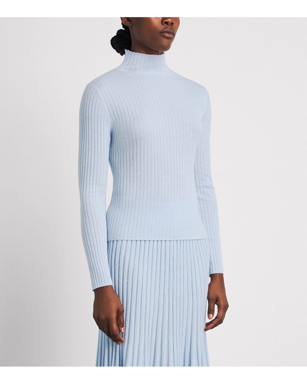 arch4 Blue Cashmere Ribbed Ariana Sweater
