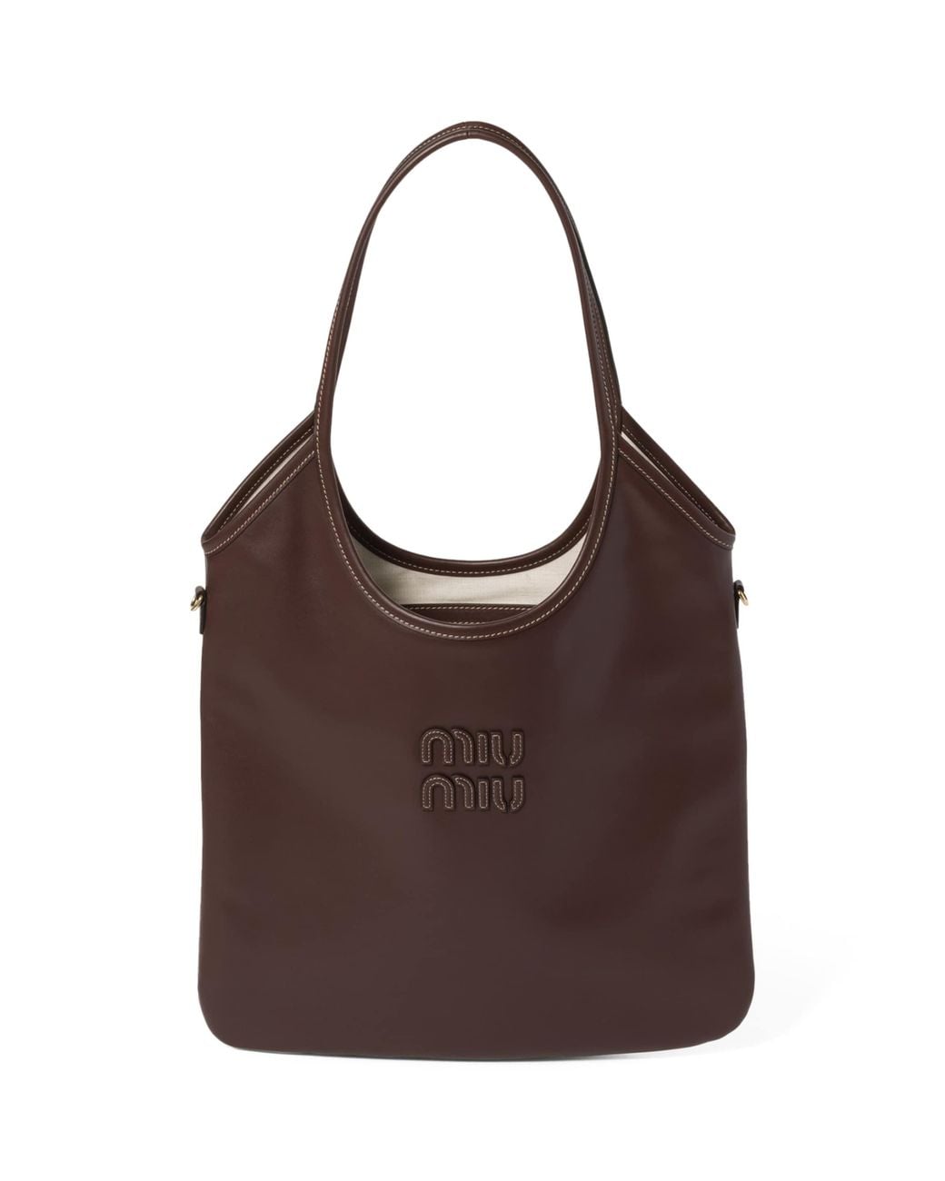 Miu Miu Brown Leather Ivy Tote Bag