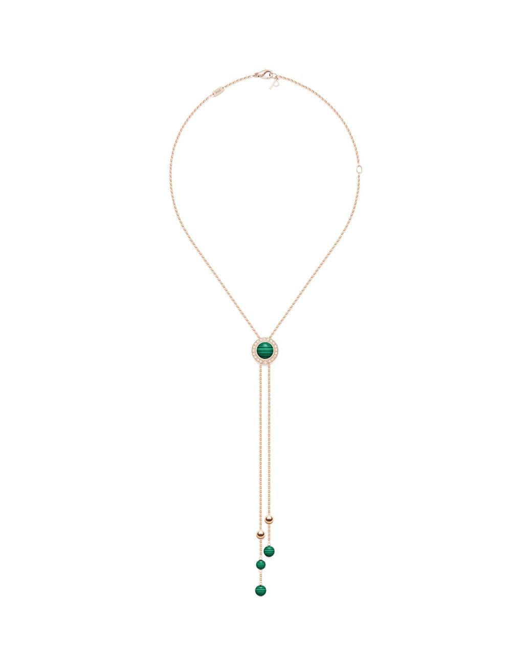 Piaget White Rose, Diamond And Malachite Possession Pendant Necklace