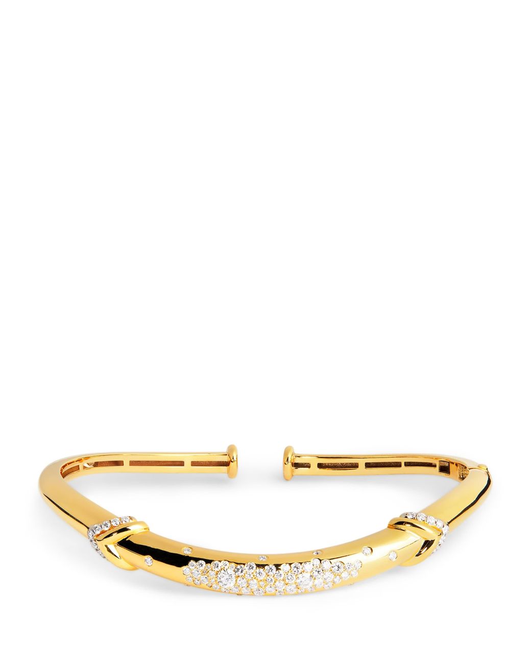 L'Atelier Nawbar Metallic And Diamond Boa Belly Stack Bangle