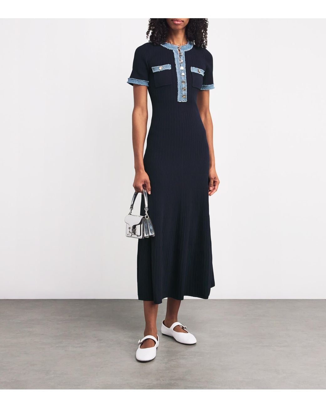 sandro denim trim dress Sandro Denim- Trim Tweed Mini Dress by Sandro