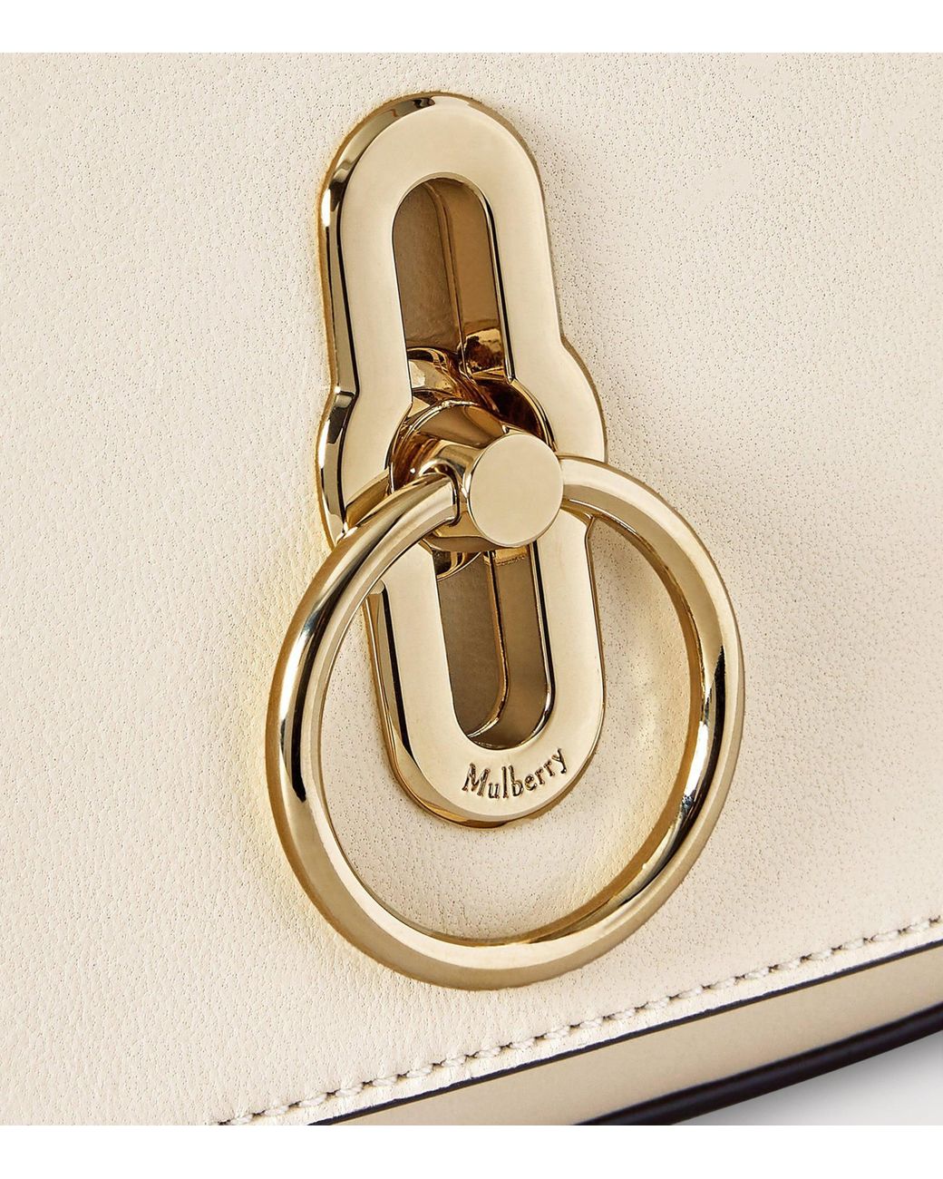 Mulberry Natural Small Leather Amberley Top-Handle Bag