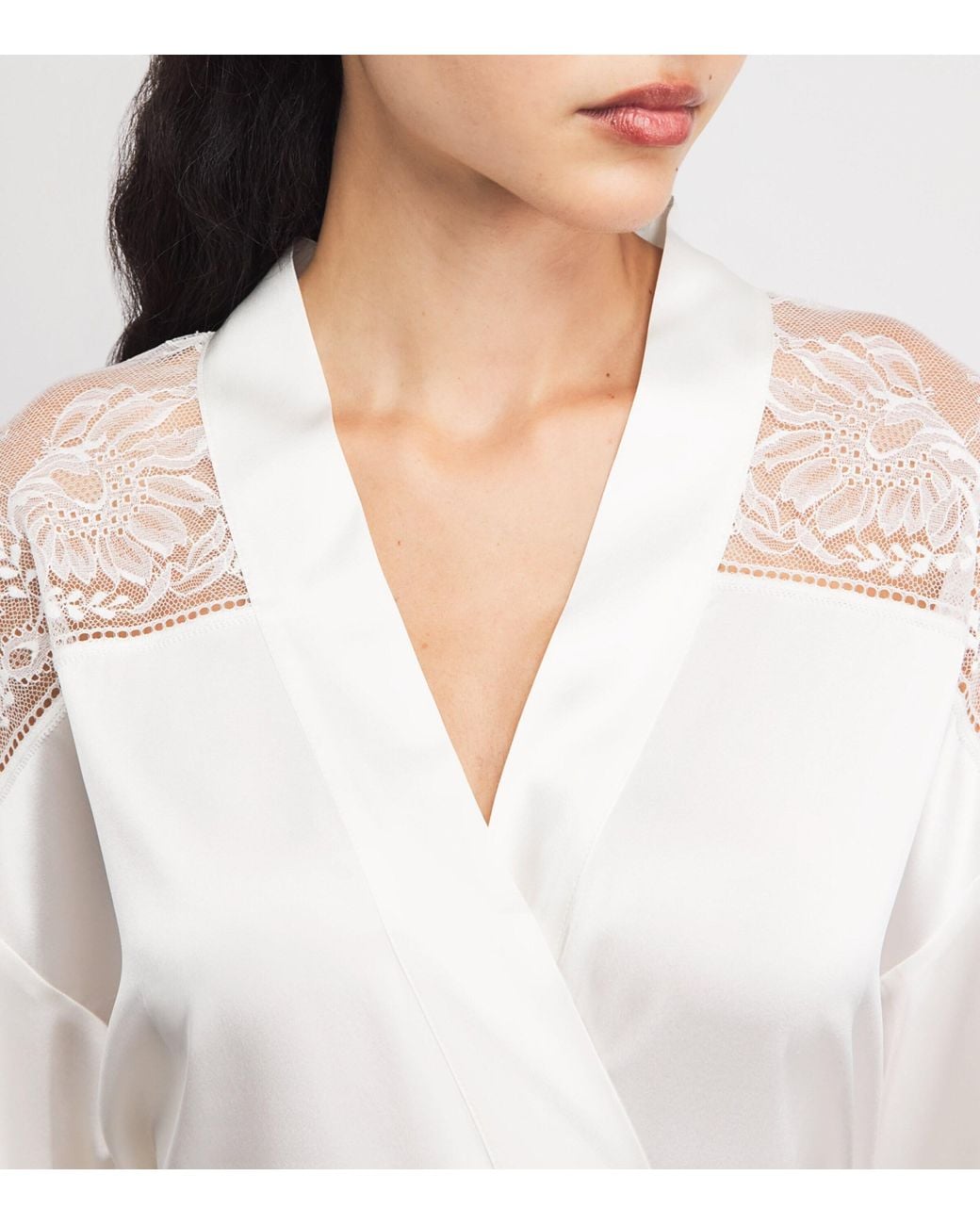 Aubade White Silk-Blend Midnight Whisper Robe