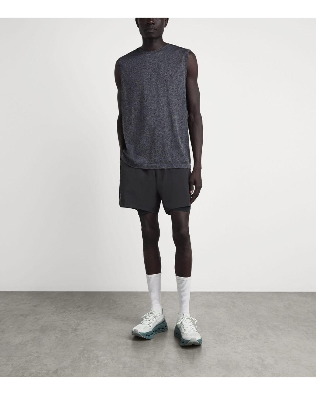 On Shoes Gray 2-In-1 Train Shorts for men