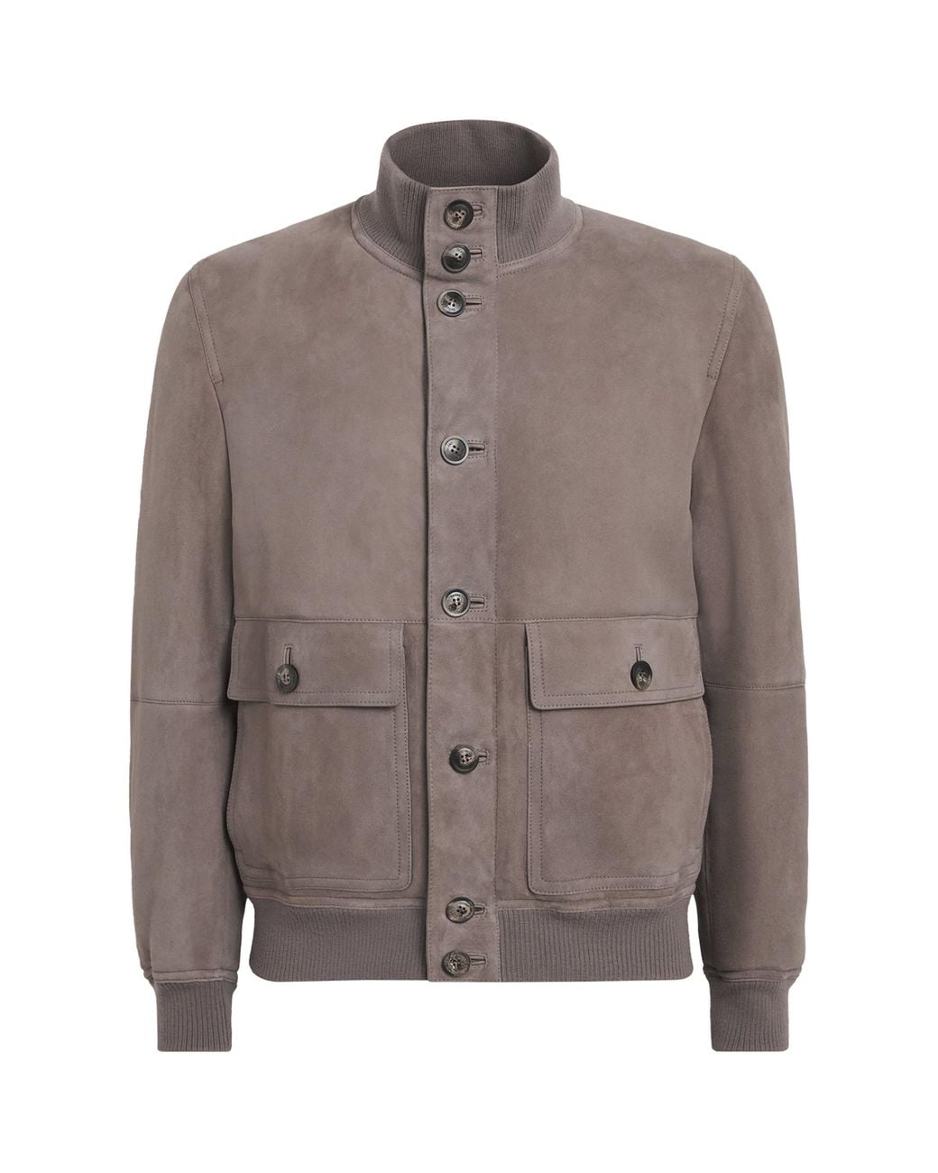 Herno Brown Suede Bomber Jacket for men