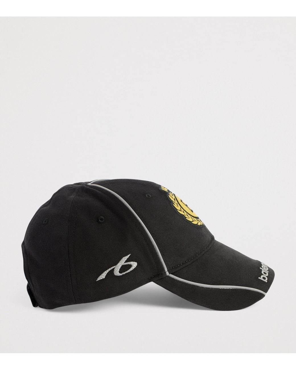 Balenciaga Black Cotton Crest Football Cap for men