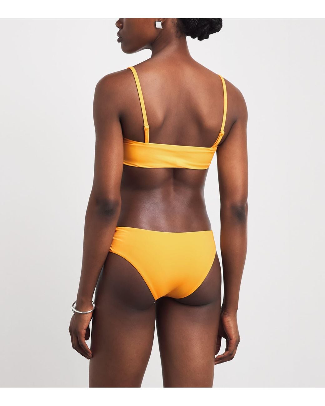 Christopher Esber Yellow Ruched Crescent Bikini Bottoms