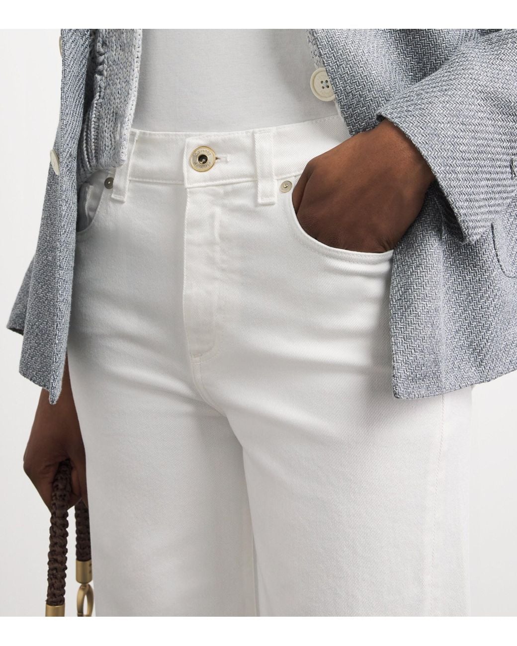 Eleventy White Wide-Leg Jeans