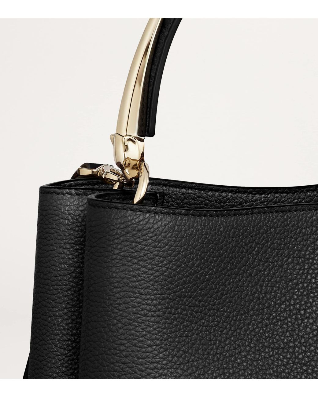 Cartier Black Small Calfskin Panthère De Top-Handle Bag