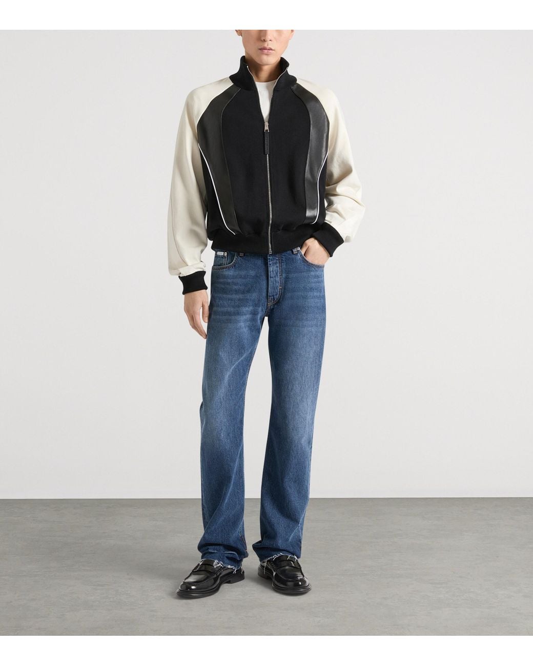 Givenchy Black Cotton And Leather Blouson Jacket for men