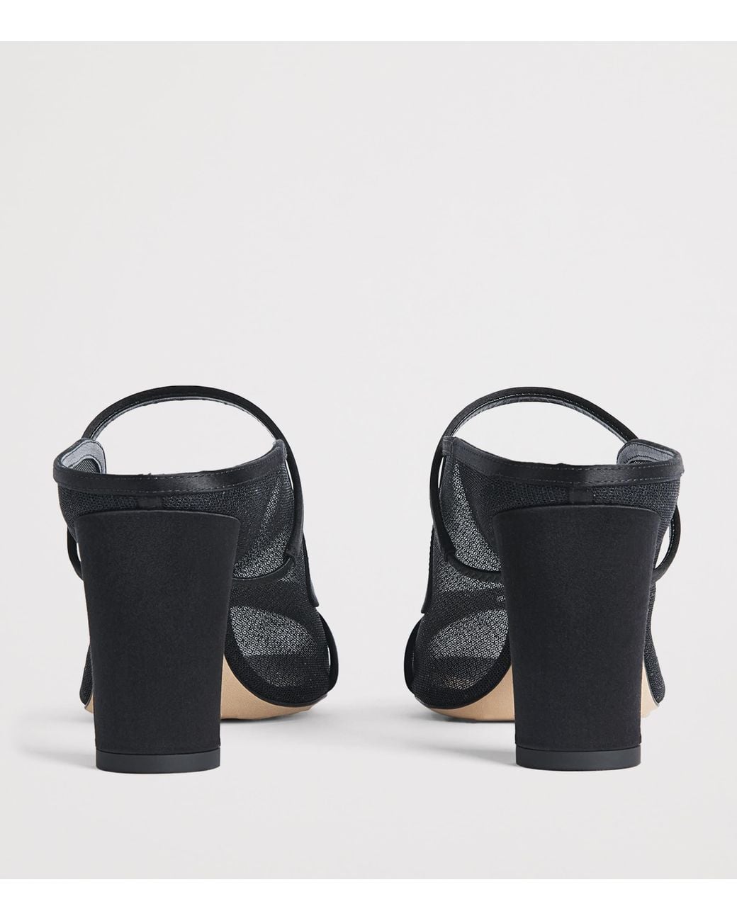 Malone Souliers Black Mesh Norah Heeled Sandals 70