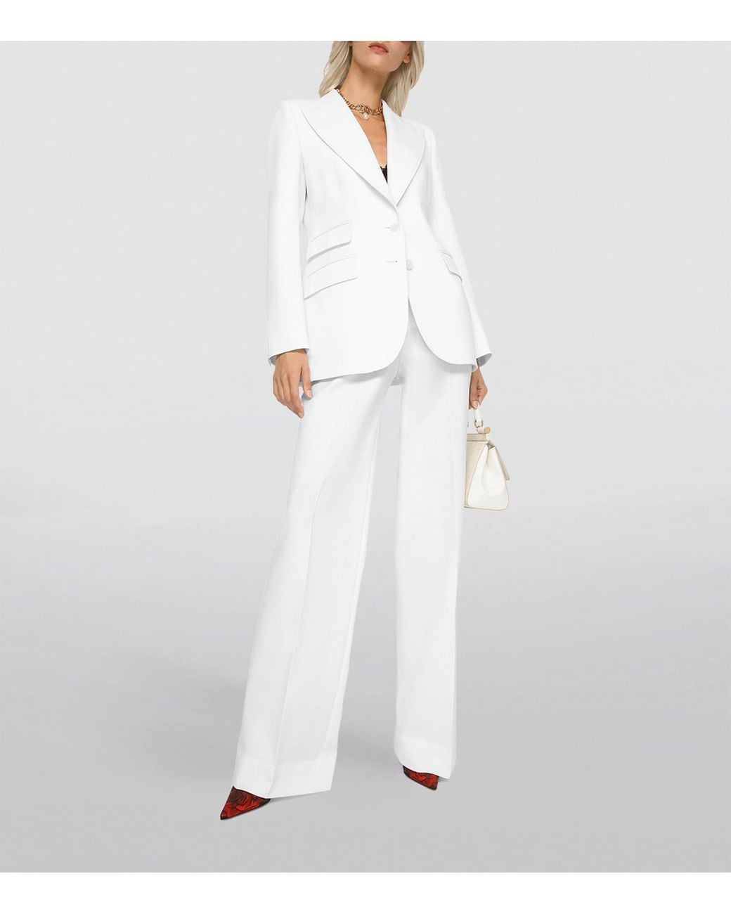 Dolce & Gabbana White Single-Breasted Blazer