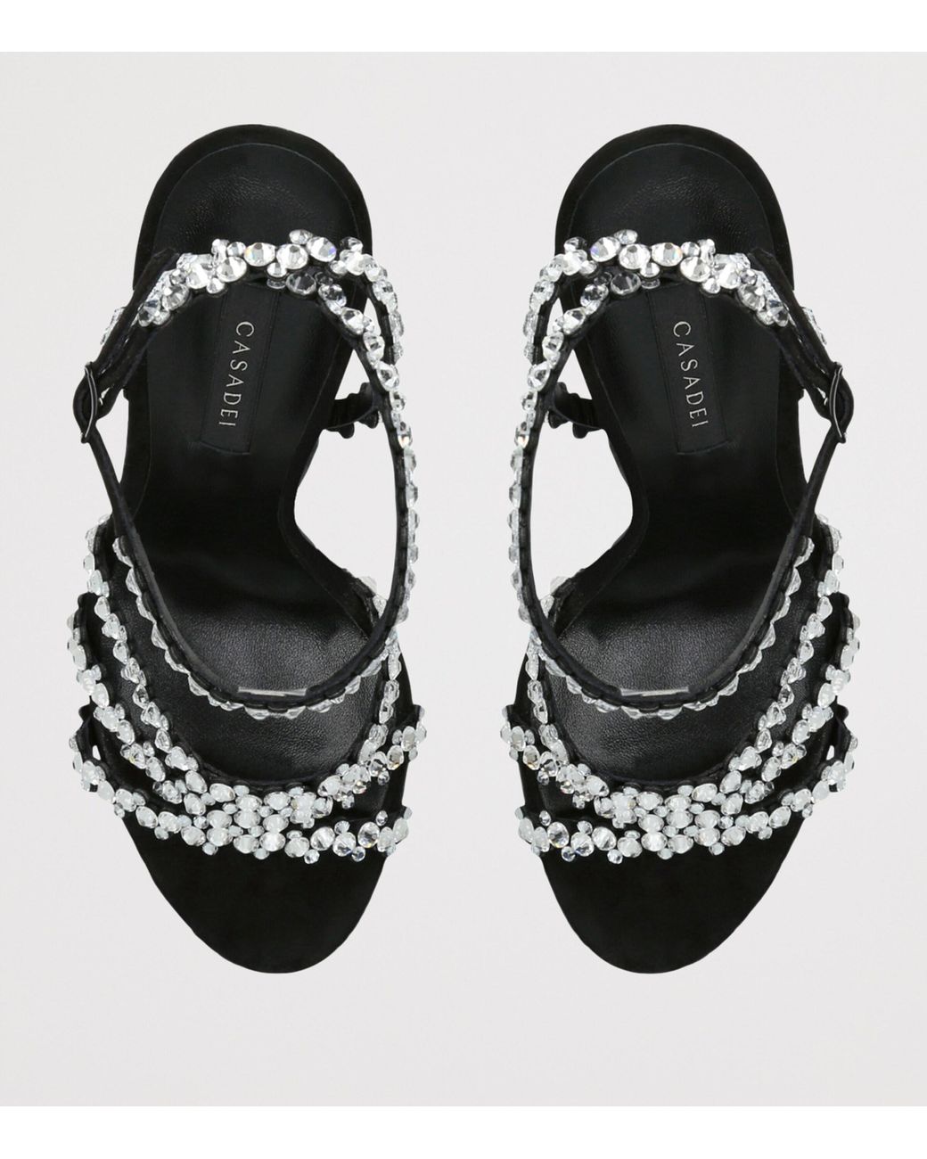 Casadei Black Julia C Love Heeled Sandals 100