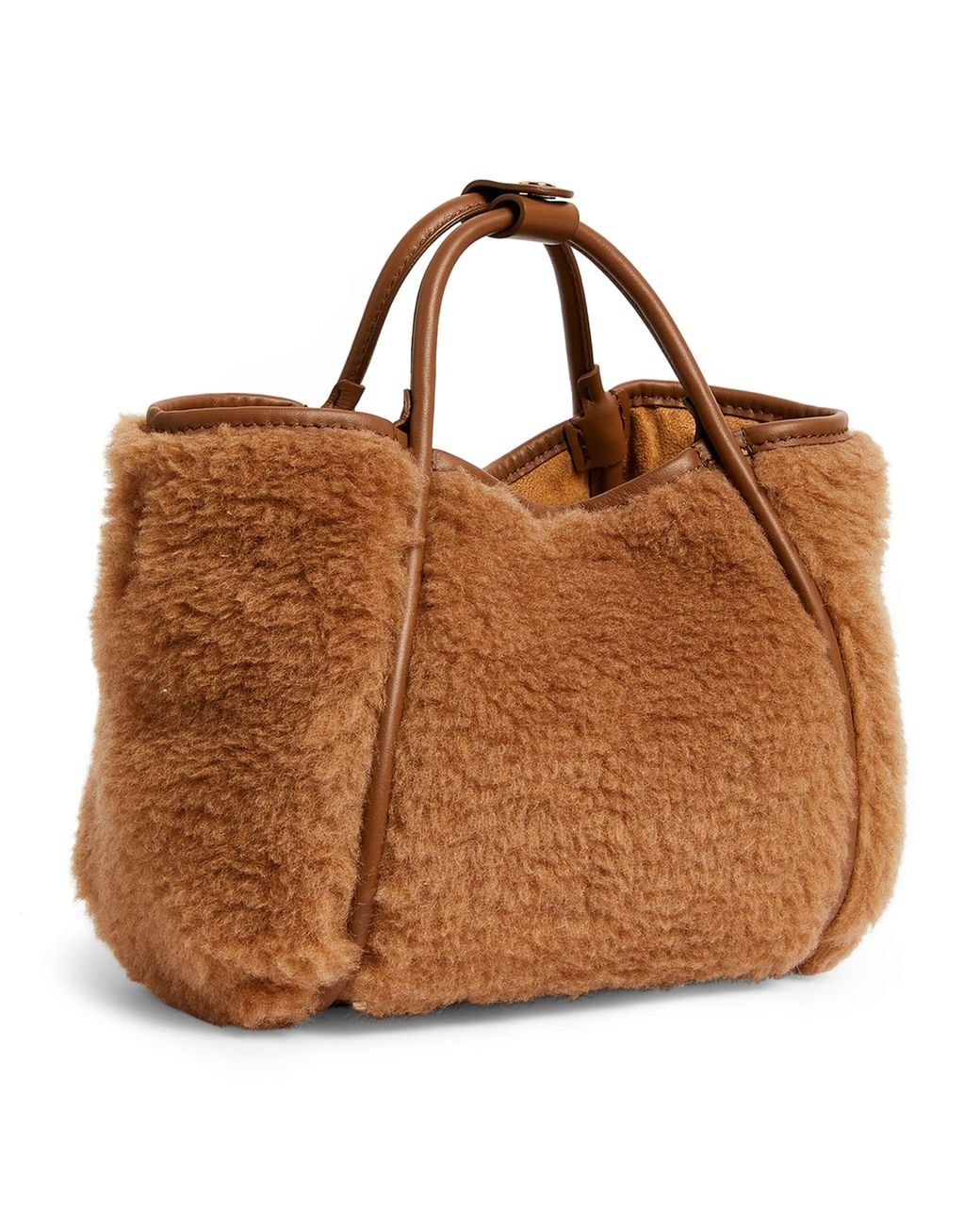Max Mara Brown Teddy Marine Top-Handle Bag