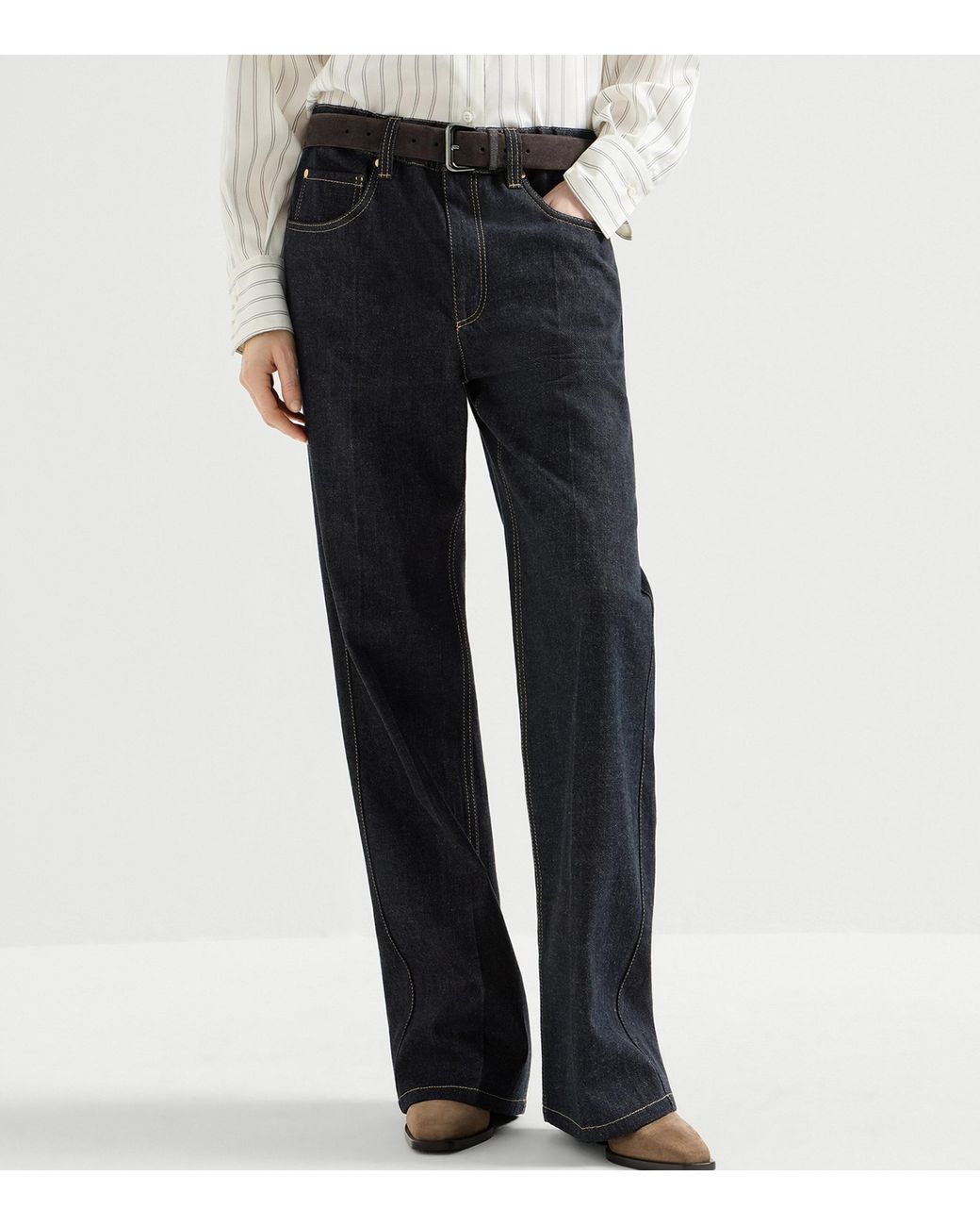 Brunello Cucinelli Blue No-Fade Loose Jeans