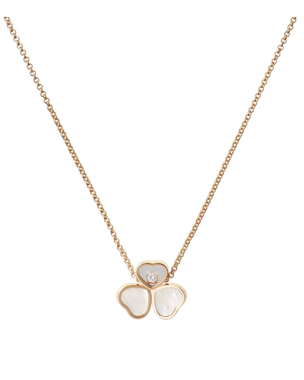 Chopard Metallic And Diamond Happy Hearts Necklace