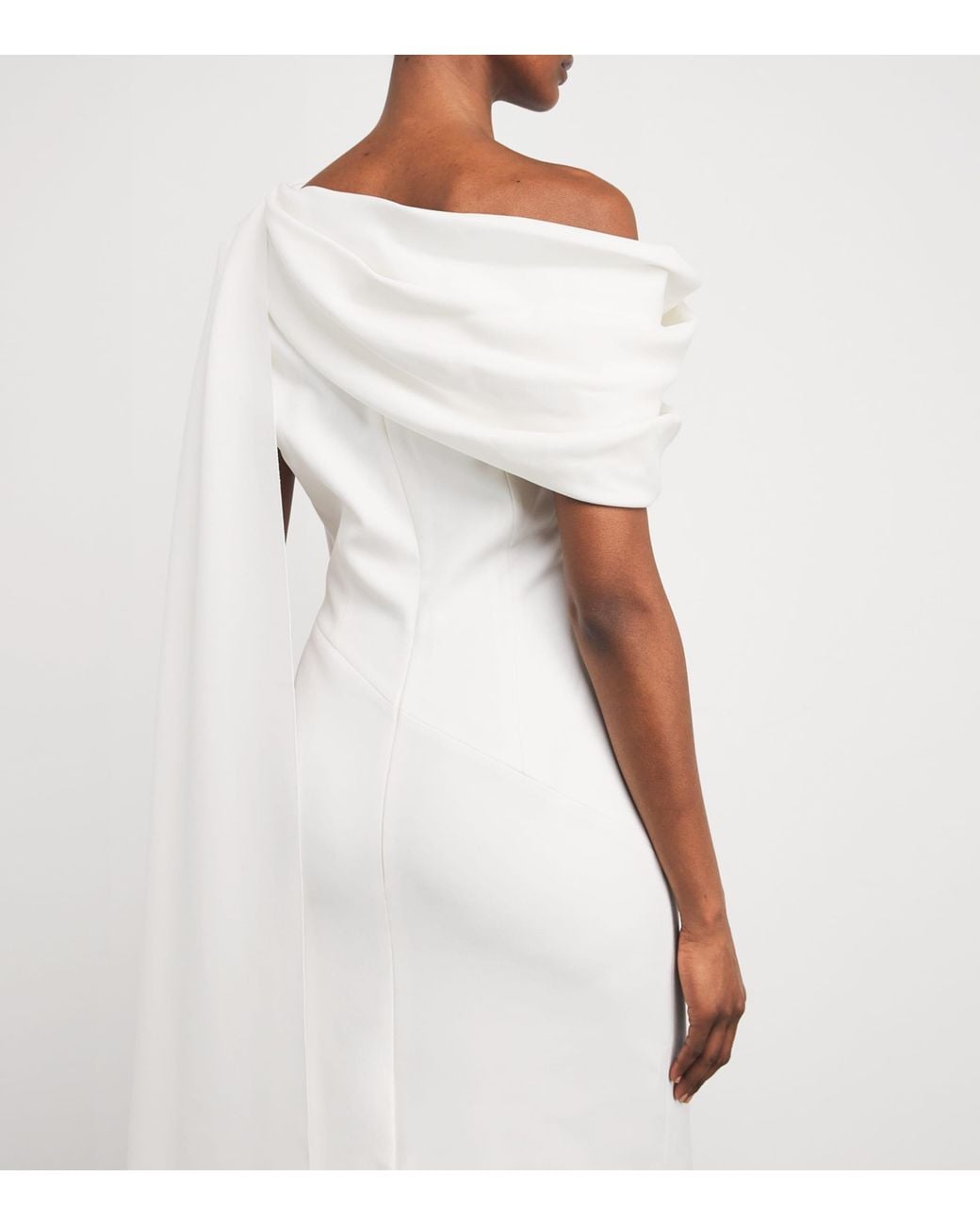 Roksanda White Crepe Draped Maite Maxi Dress