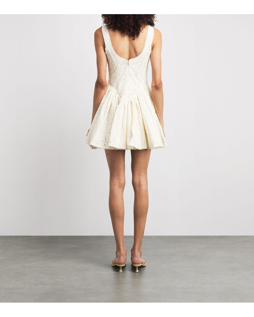 Agua Bendita White Cotton Pluma Playa Mini Dress