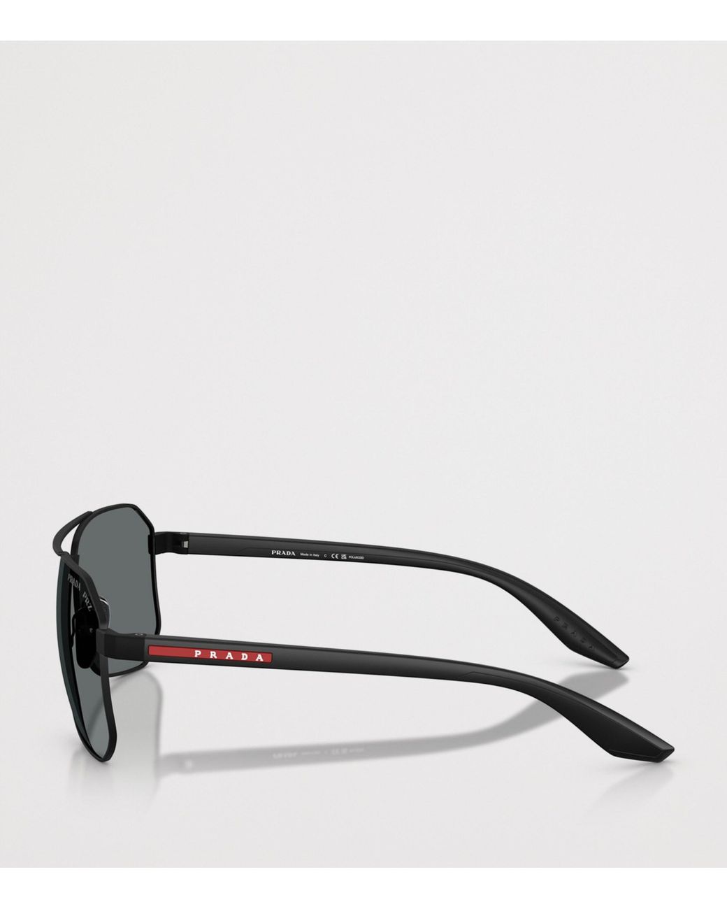 Prada Linea Rossa Gray Metal A53S Geometric Sunglasses for men