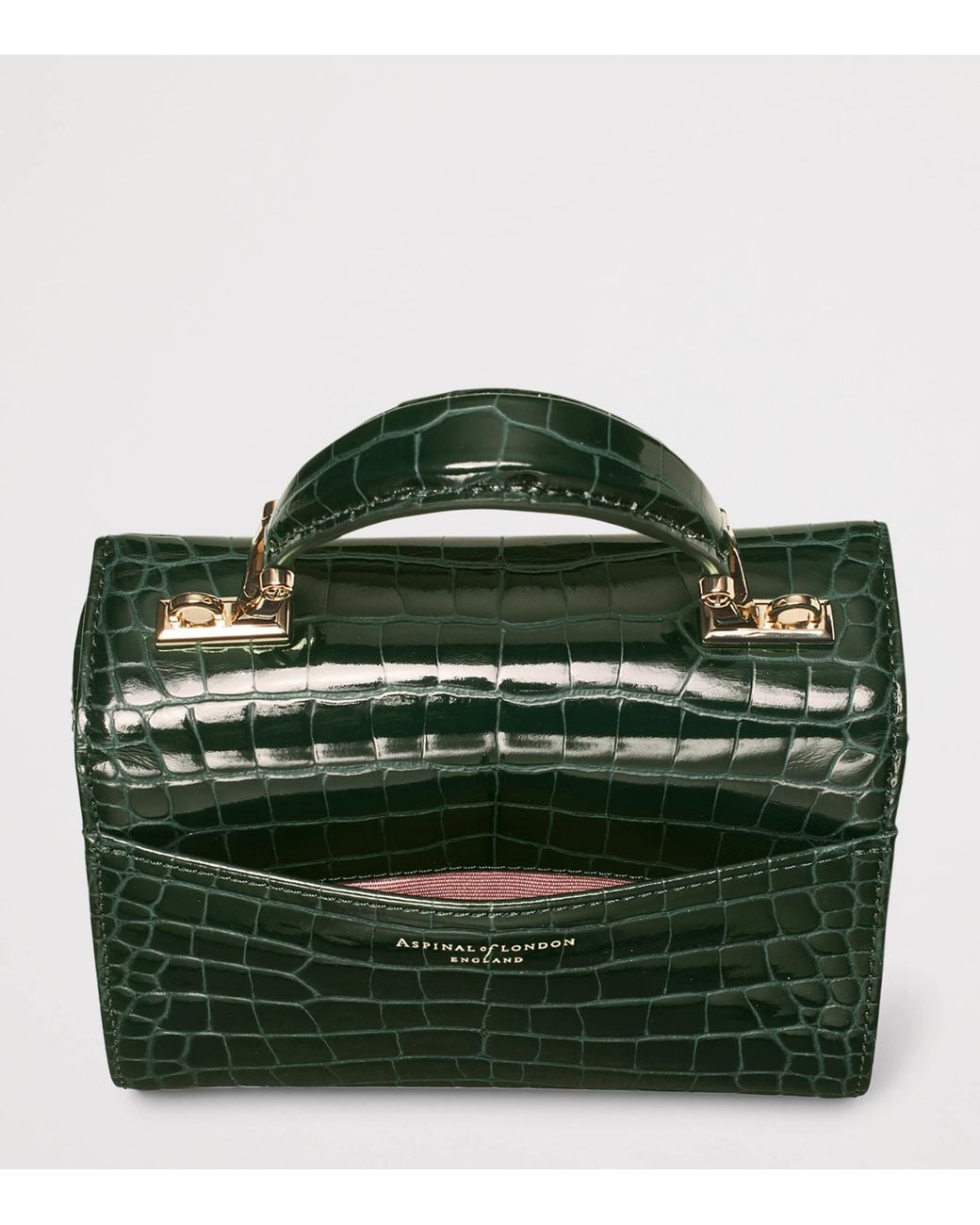 Aspinal Green Mini Leather Mayfair Top-Handle Bag