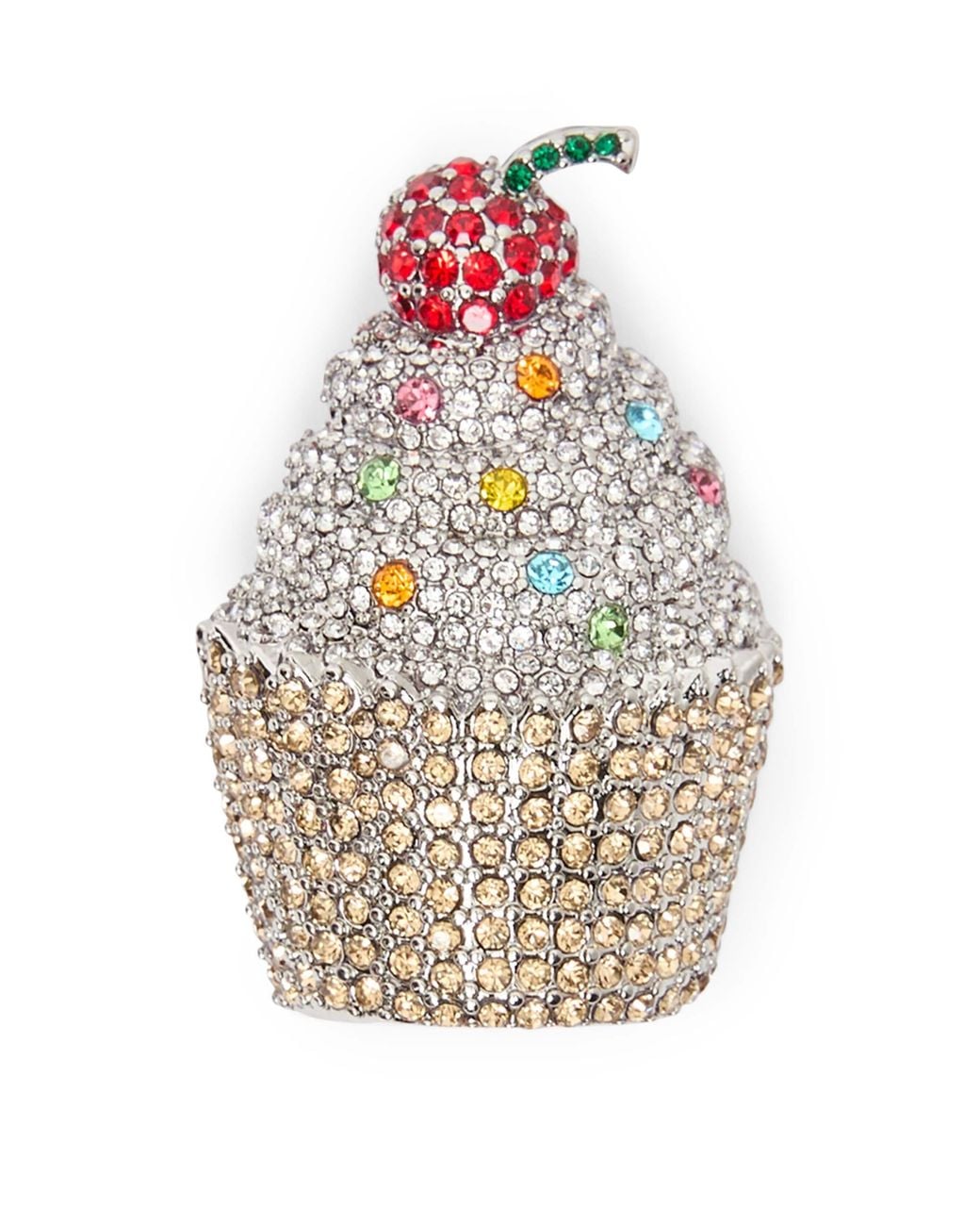 Weekend by Maxmara Metallic Embellished Cupcake Brooch