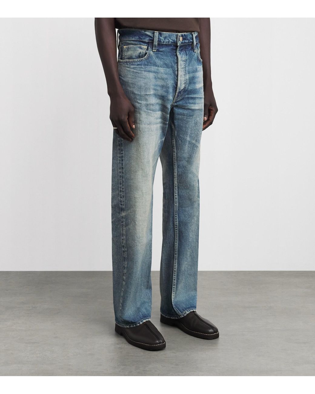Fear Of God Blue Faded Straight Jeans for men