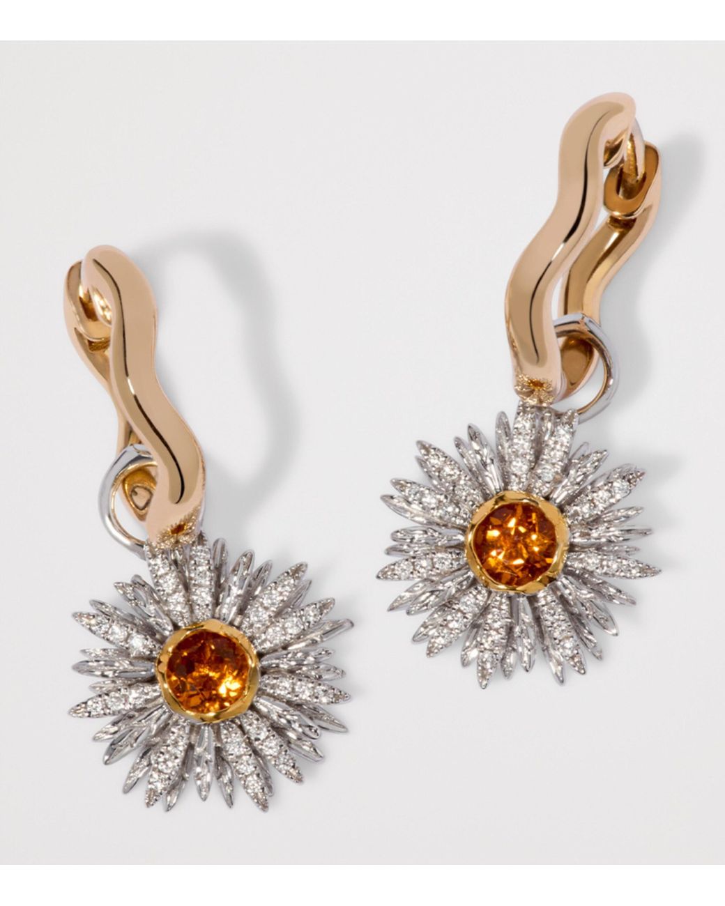 Annoushka Metallic Diamond And Citrine Daisy Earring Drops