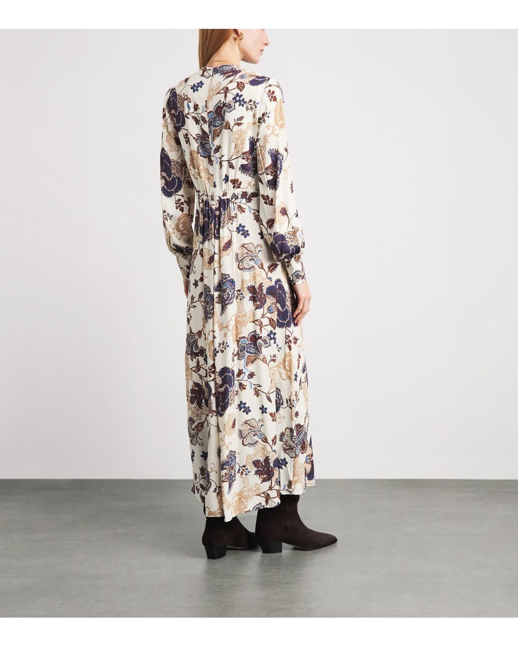 ME+EM White Crepe Paisley Maxi Dress