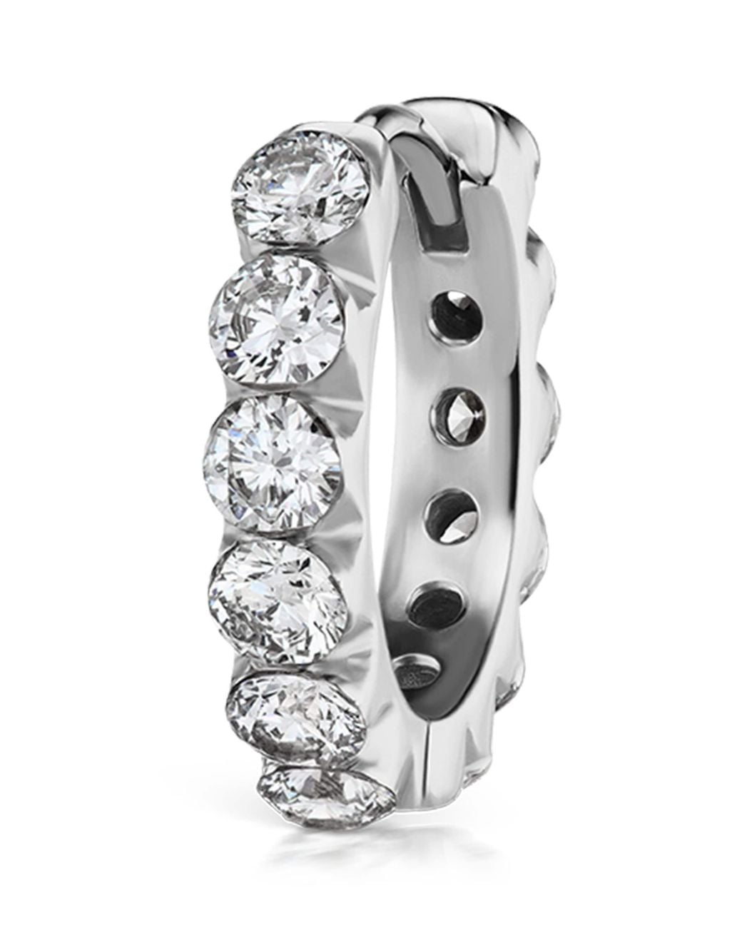 Maria Tash White Invisible Set Large Diamond Eternity Hoop Earring