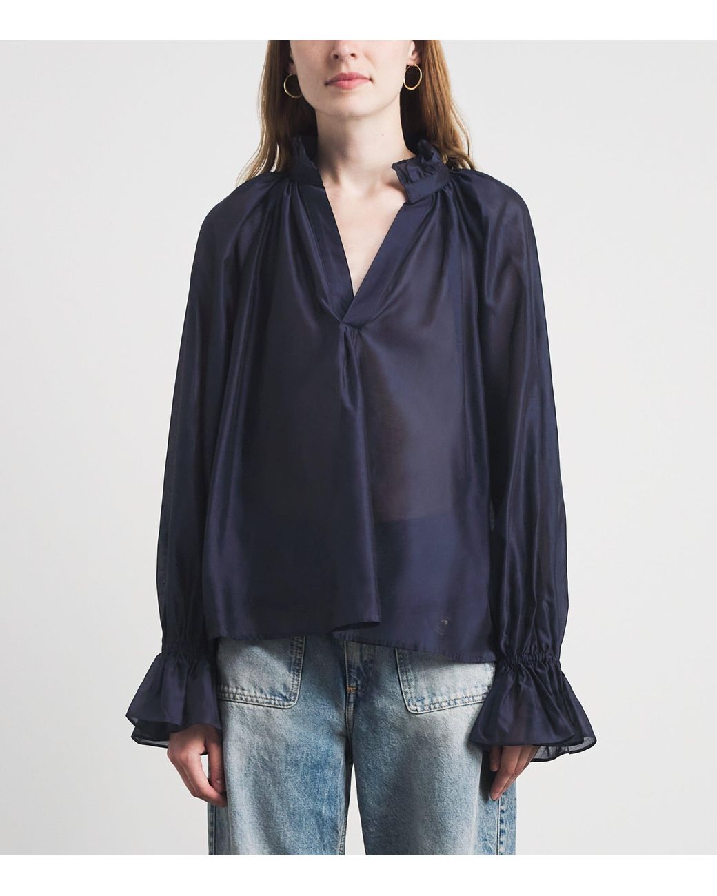 Polo Ralph Lauren Blue Organza Blouse