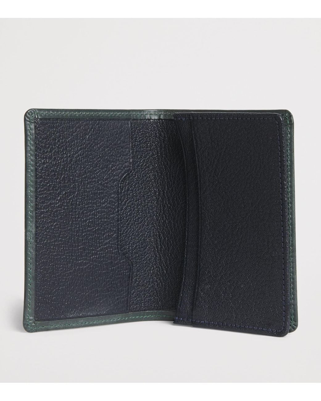 Swaine Green Leather Business Card Case for men