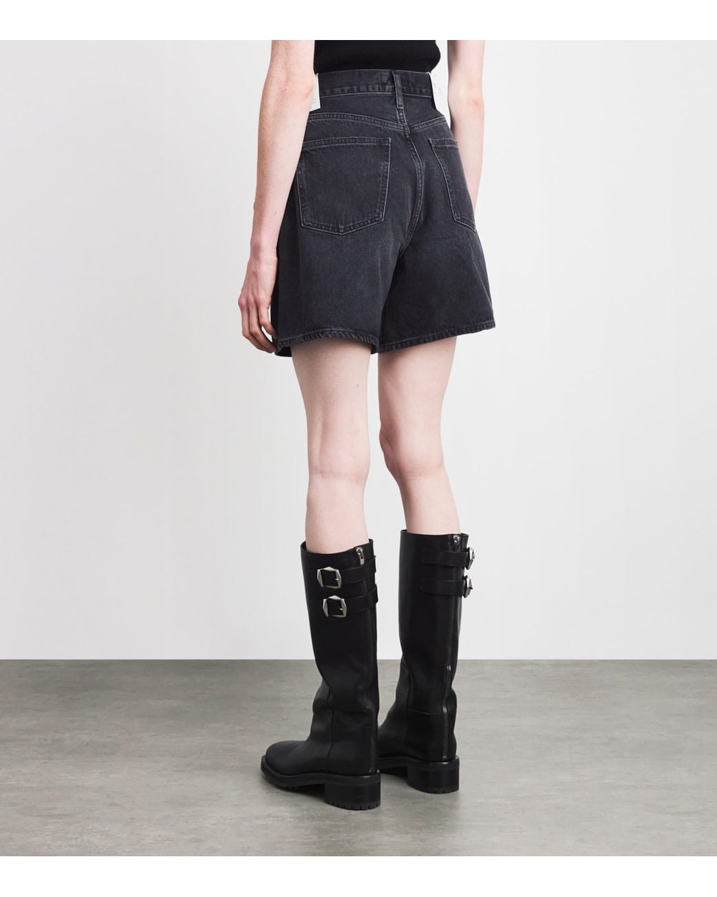 Agolde Blue Denim Dame Wide-Leg Shorts
