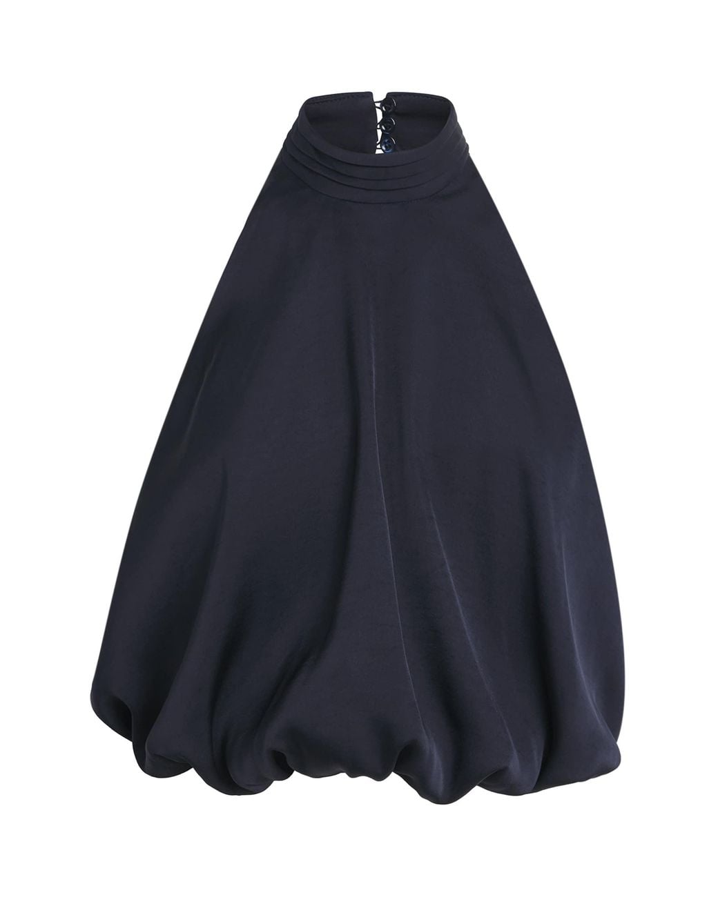 Claudie Pierlot Blue Satin Open-Back Blouse