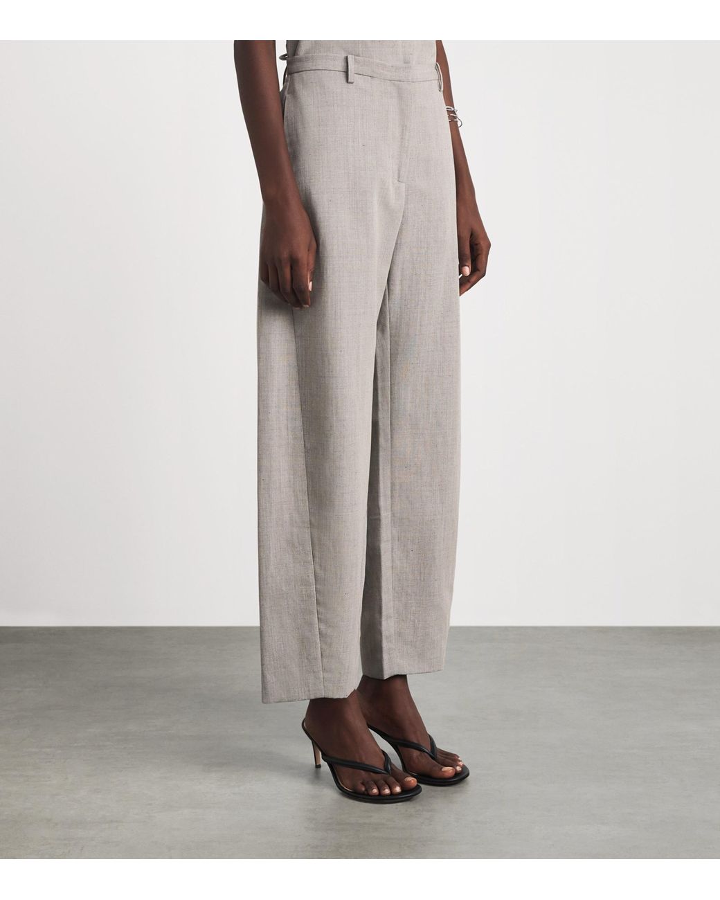 St. Agni Gray Wool-Blend Fine Band Balloon Trousers