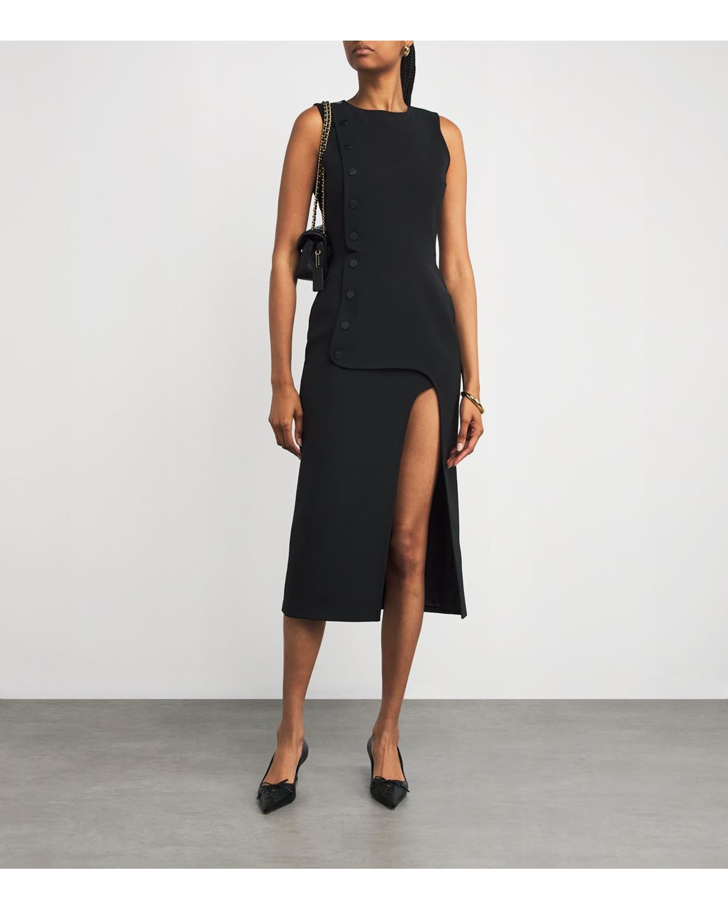 Claudie Pierlot Black Embellished Midi Dress