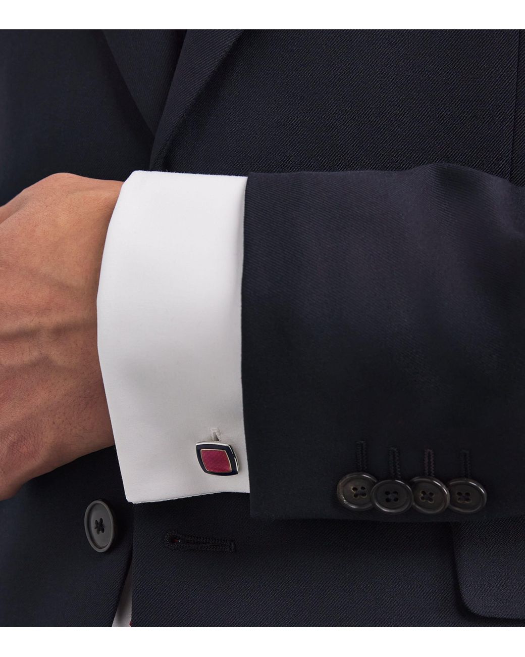 Deakin & Francis Red Sterling And Enamel Cufflinks for men
